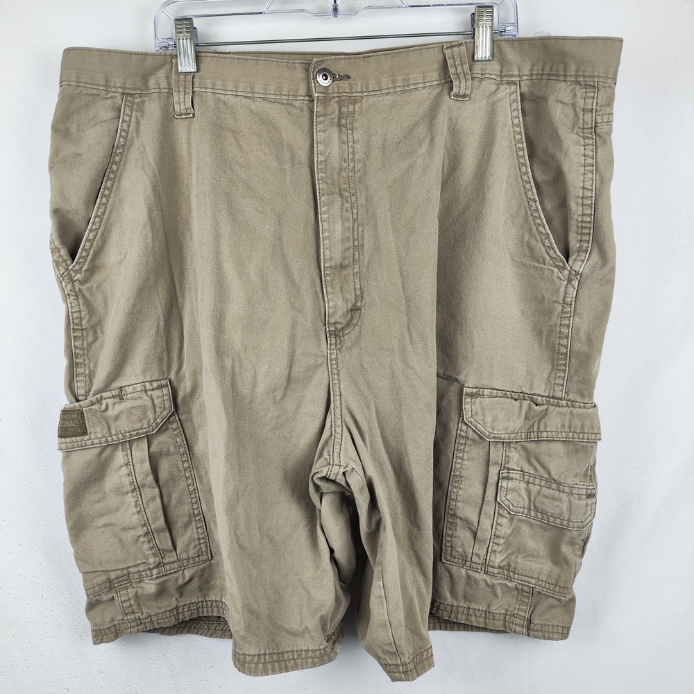 Wrangler Shorts Mens 44 Beige Cargo Denim Relaxed Fit 9 Inseam Pockets Casual